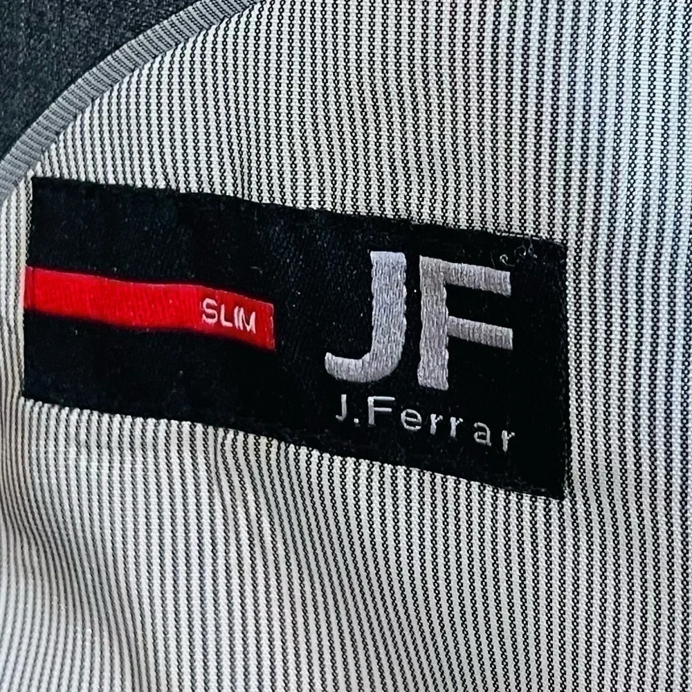 JF J.Ferrar Slim Fit Men Blazer Suit Jacket Size 40L Gray